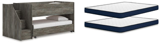 Frandern Twin Over Twin Loft Bed and Mattresses