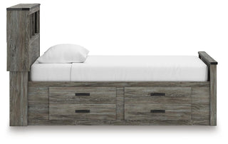 Frandern Twin Bookcase Bed with Storage, Dresser and Mirror