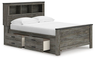 Frandern Full Bookcase Bed with Storage, Dresser and Mirror
