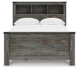 Frandern Full Bookcase Bed with Storage, Dresser and Mirror