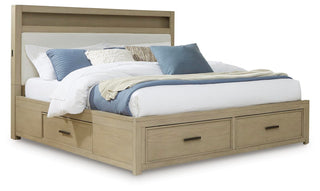 Calmoro Queen Bookcase Bed, Dresser and Mirror