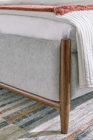 Lyncott California King Upholstered Bed, Dresser and Mirror