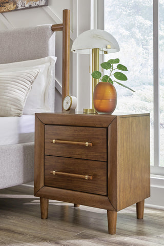 Lyncott Queen Upholstered Bed, Dresser, Mirror and Nightstand