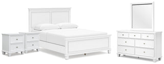 Fortman Queen Panel Bed, Dresser, Mirror and 2 Nightstands