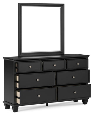 Lanolee Twin Panel Bed, Dresser and Mirror
