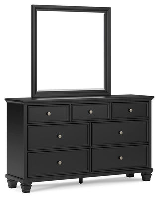 Lanolee California King Panel Bed, Dresser and Mirror