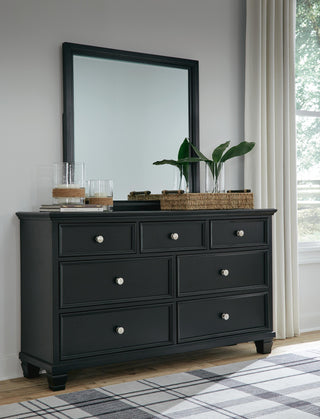 Lanolee King Panel Bed, Dresser, Mirror and Nightstand