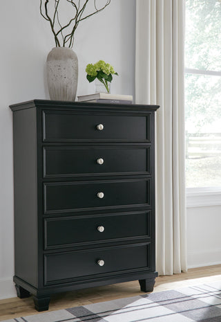 Lanolee King Panel Bed, Dresser, Mirror, Chest and 2 Nightstands