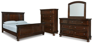 Porter California King Panel Bed, Dresser, Mirror and Chest