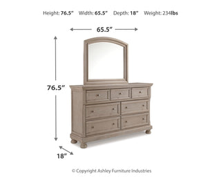 Lettner Queen Panel Bed, Dresser and Mirror