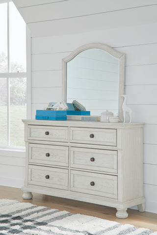 Robbinsdale Full Sleigh Storage Bed, Dresser and Mirror