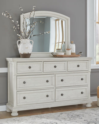 Robbinsdale Queen Sleigh Storage Bed, Dresser and Mirror