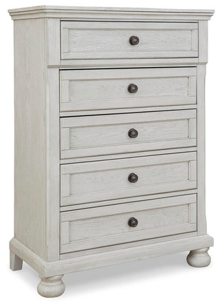 Robbinsdale Full Storage Sleigh Bed, Dresser, Mirror, Chest and Nightstand