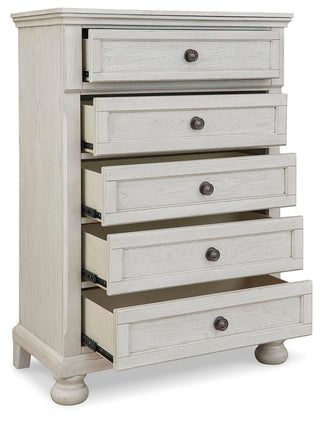Robbinsdale Full Storage Sleigh Bed, Dresser, Mirror, Chest and Nightstand