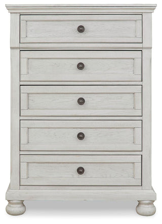 Robbinsdale Full Storage Sleigh Bed, Dresser, Mirror, Chest and Nightstand