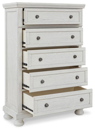 Robbinsdale King Panel Bed, Dresser, Mirror, Chest and 2 Nightstands