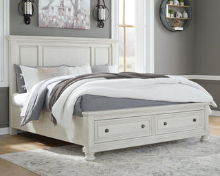 Robbinsdale King Panel Storage Bed, Dresser and Mirror