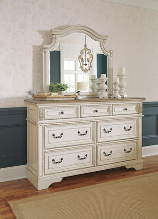 Realyn King Panel Bed, Dresser, Mirror, Chest and Nightstand