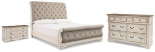 Realyn King Sleigh Bed, Dresser and 2 Nightstands