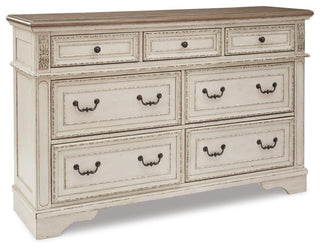 Realyn Queen Upholstered Panel Bed, Dresser and 2 Nightstands