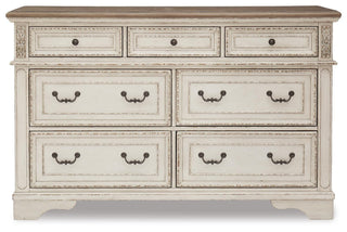 Realyn Queen Upholstered Panel Bed, Dresser and 2 Nightstands