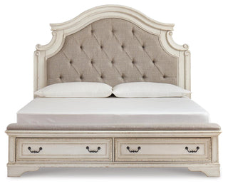 Realyn King Upholstered Bed with Dresser and Mirror