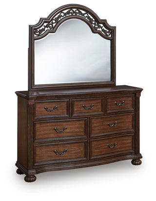 Lavinton Queen Poster Bed, Dresser, Mirror and Nightstand