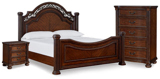 Lavinton Queen Poster Bed, Chest and Nightstand