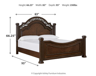 Lavinton King Poster Bed, Dresser, Mirror, Chest and Nightstand
