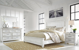 Kanwyn King Panel Bed, Dresser, Mirror and 2 Nightstands