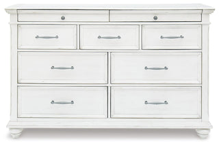 Kanwyn King Upholstered Panel Bed, Dresser and Nightstand