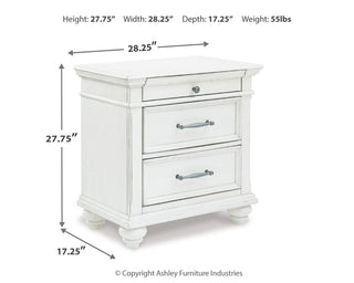 Kanwyn King Upholstered Panel Bed, Dresser and Nightstand