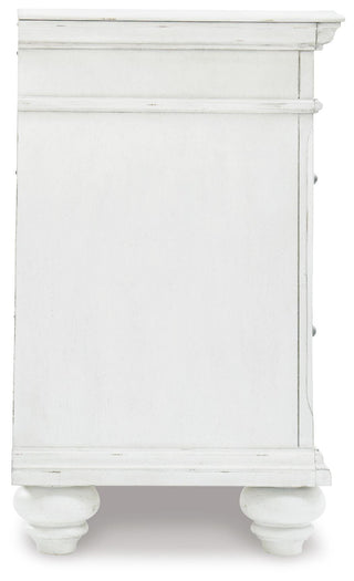 Kanwyn King Upholstered Panel Bed, Dresser and Nightstand