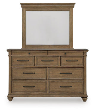 Karallin Queen Panel Storage Bed, Dresser and Mirror
