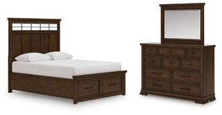 Taffenbrook Queen Panel Storage Bed, Dresser and Mirror