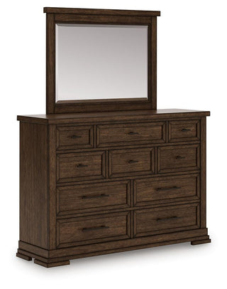 Taffenbrook Queen Panel Storage Bed, Dresser and Mirror