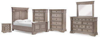 Blairhurst Queen Panel Bed, Dresser, Mirror, 2 Chests and Nightstand