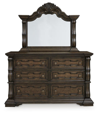 Maylee California King Panel Bed, Dresser, Mirror and Nightstand