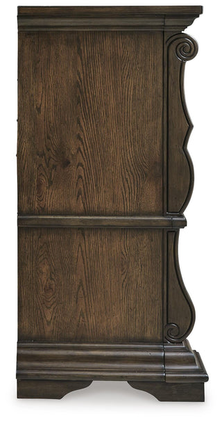 Maylee Queen Upholstered Panel Bed, Dresser and 2 Nightstands