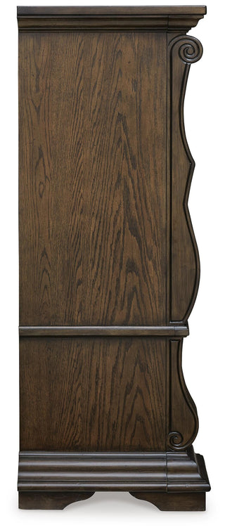 Maylee King Upholstered Bed, Dresser, Mirror, Chest and 2 Nightstands