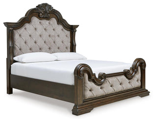 Maylee California King Panel Bed, Dresser, Mirror and Nightstand