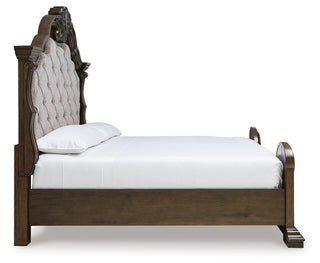 Maylee California King Upholstered Bed, Dresser and Mirror