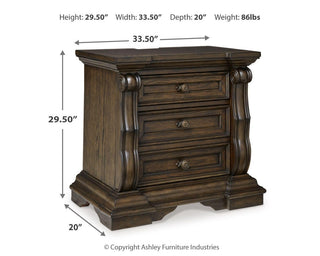 Maylee Queen Upholstered Panel Bed, Dresser, Mirror and Nightstand