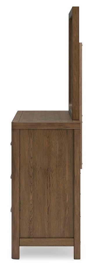 Cabalynn King Panel Bed with Storage, Dresser and Mirror