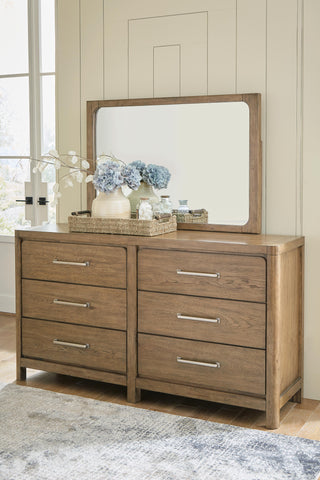 Cabalynn King Upholstered Bed, Dresser, Mirror and Nightstand