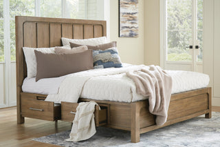 Cabalynn King Panel Bed with Storage, Dresser and Mirror