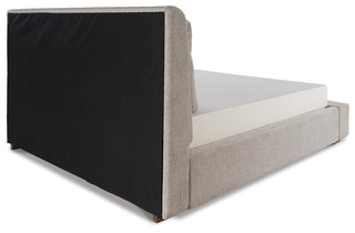 Cabalynn King Upholstered Bed, Dresser, Mirror and Nightstand