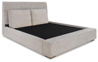 Cabalynn King Upholstered Bed, Dresser, Mirror and Nightstand