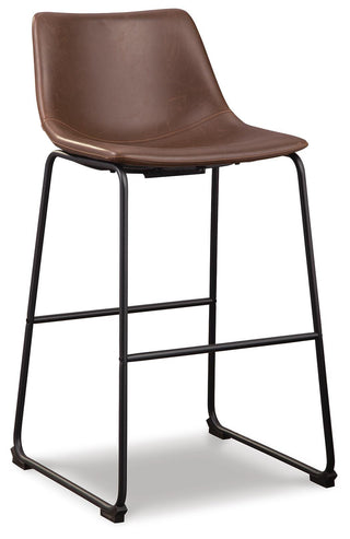 Centiar Upholstered Barstool (2/CN) Faux Leather - Brown, Pub/Bar Height