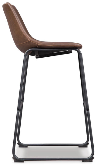 Centiar Upholstered Barstool (2/CN) Faux Leather - Brown, Pub/Bar Height